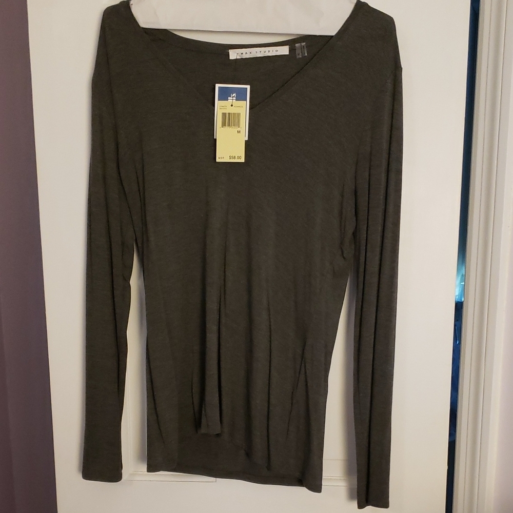 Max Studio Women's Long Sleeve Top - Olive